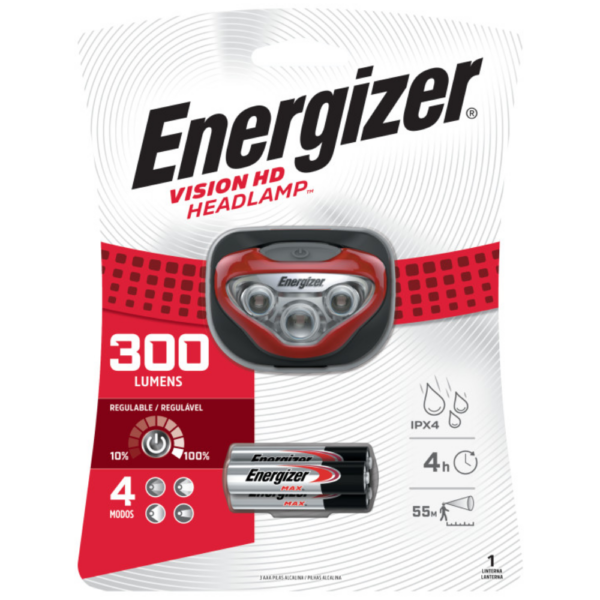 linterna frontal vision hd 300lm energizer