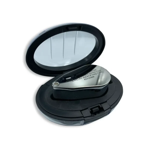 lupa de geologo 40x 25mm metal calidad mejorada con luz led